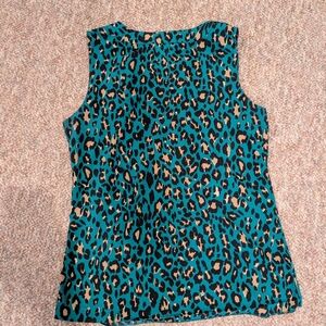 Banana Republic Blue Fitted Sleeveless Tank Top